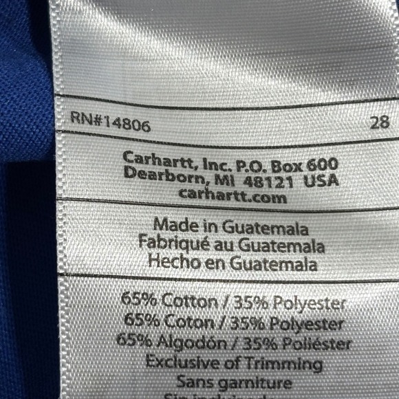 Carhartt Force Relaxed Fit Long Sleeve T Shirt Blue Mens Size M - Picture 8 of 9